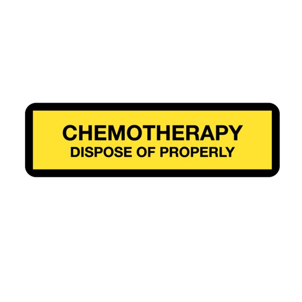 Label, Chemotherapy Dispose of Properly 7/8" x 3" Flr Chart w/Black